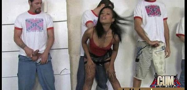  Ebony gets fucked in all holes by a group of white dudes 22